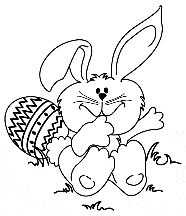 Easter Bunny with Egg hand-draw